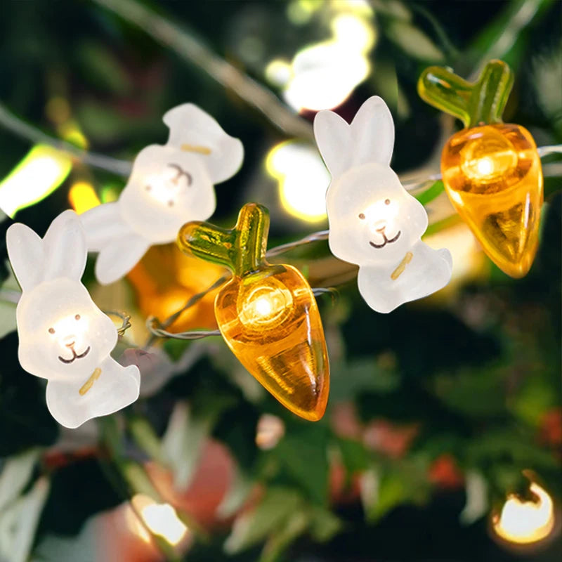 3M New Easter Lights String Led Easter Eggs Bunny Chick Fairy Lights Garland Decorations for Home Easter Party Decoration 2024