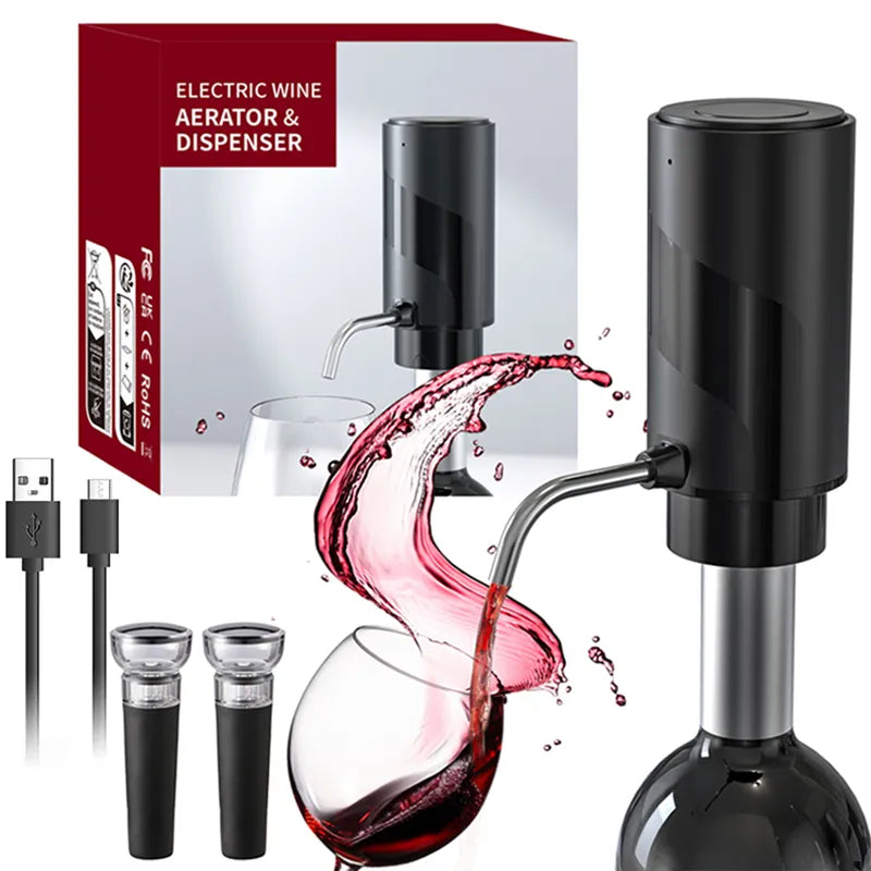 Rechargeable Electric Wine Aerator Dispenser One-Touch Automatic Wine Decanter Intelligent Bar Accessories Valentine'S Day Gift