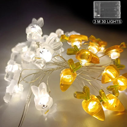 3M New Easter Lights String Led Easter Eggs Bunny Chick Fairy Lights Garland Decorations for Home Easter Party Decoration 2024