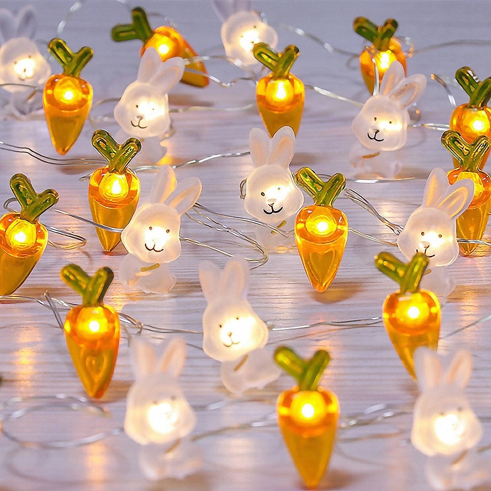 3M New Easter Lights String Led Easter Eggs Bunny Chick Fairy Lights Garland Decorations for Home Easter Party Decoration 2024