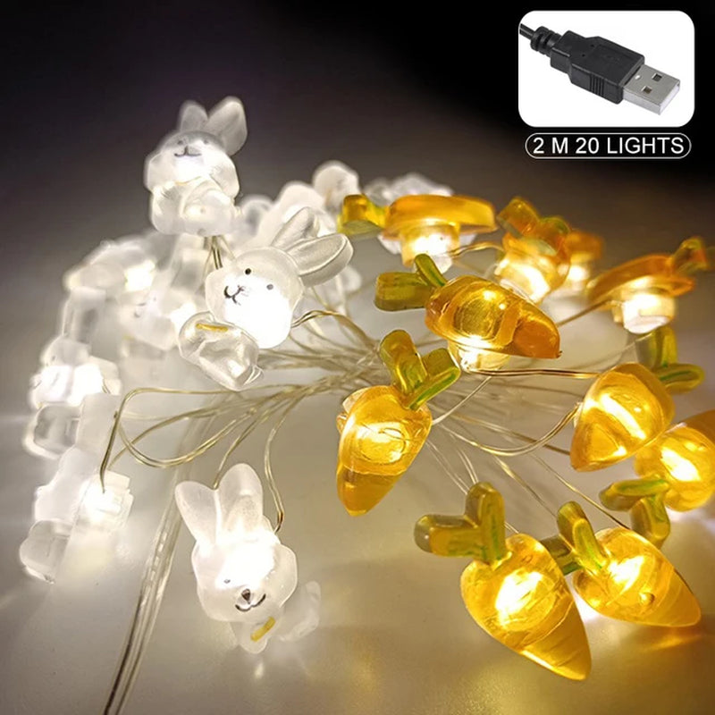 3M New Easter Lights String Led Easter Eggs Bunny Chick Fairy Lights Garland Decorations for Home Easter Party Decoration 2024