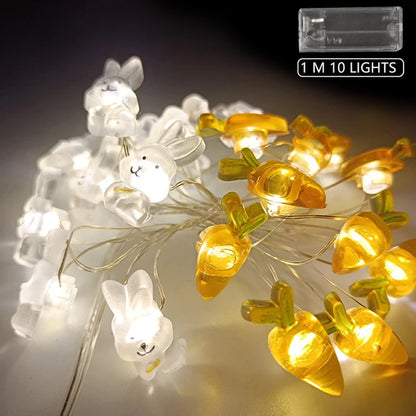 3M New Easter Lights String Led Easter Eggs Bunny Chick Fairy Lights Garland Decorations for Home Easter Party Decoration 2024